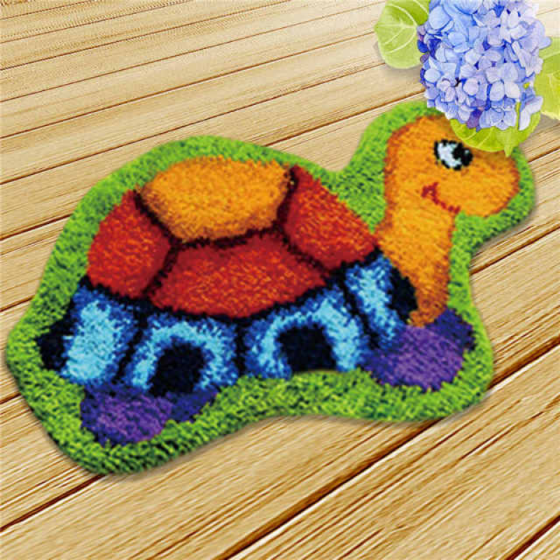 Colorful Turtle Latch Hook Rug Crocheting Knitting Kit