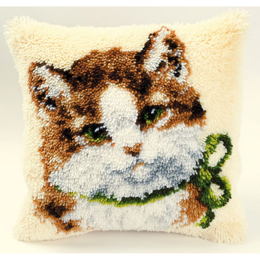 Cute Fluffy Latch Hook Pillow Crocheting Knitting Kit