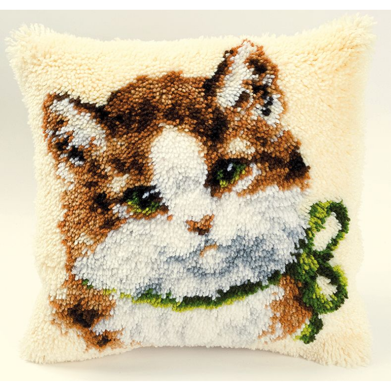 Cute Fluffy Latch Hook Pillow Crocheting Knitting Kit