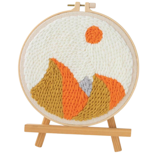 Orange Mountain Scenery Punch Needle Kit