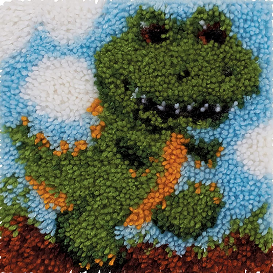 Cartoon Alligator Latch Hook Rug Crocheting Knitting Kit