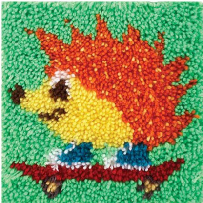 Cartoon Hedgehog Latch Hook Rug Crocheting Knitting Kit