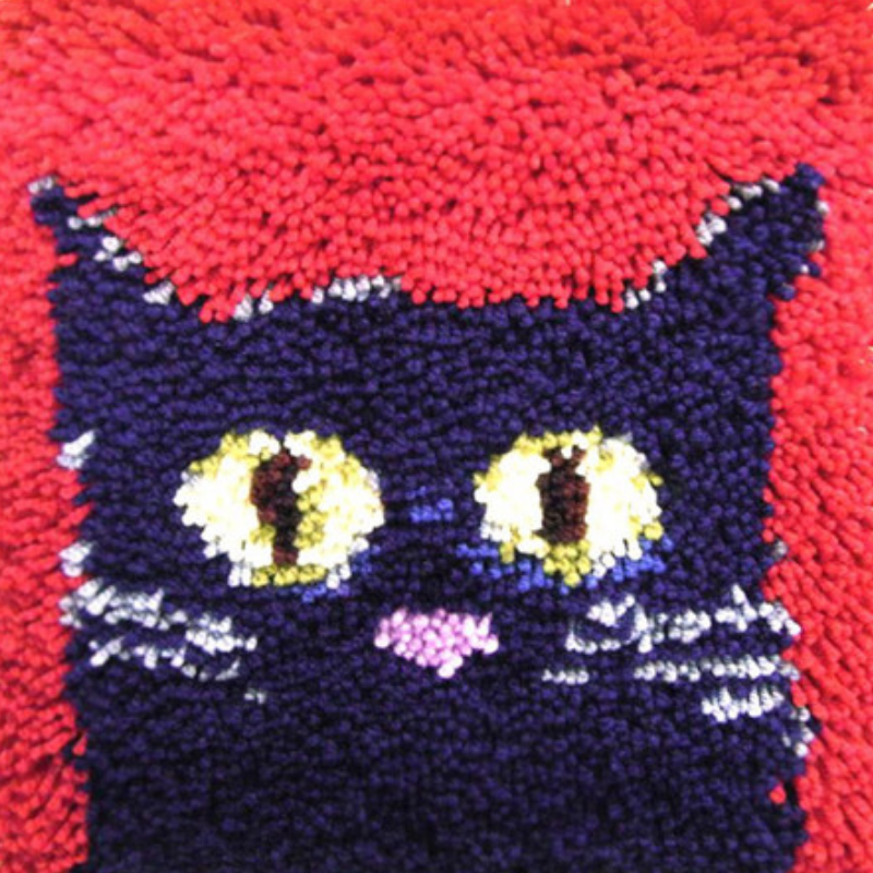 Blue Cat Latch Hook Rug Crocheting Knitting Kit