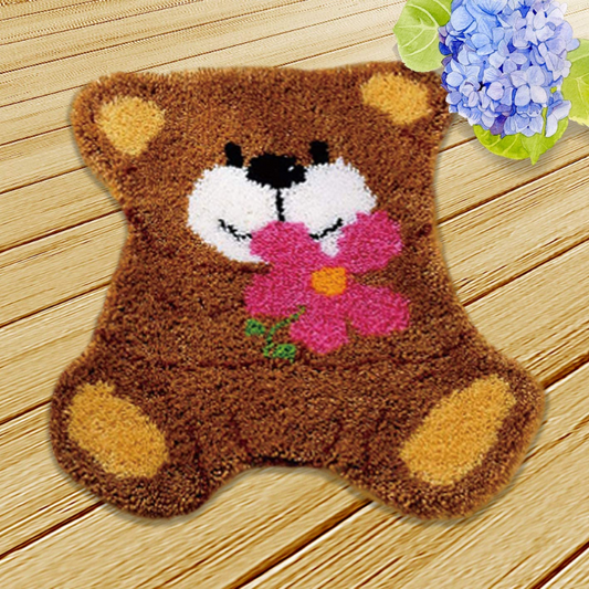 Teddy Bear Latch Hook Rug Crocheting Knitting Kit