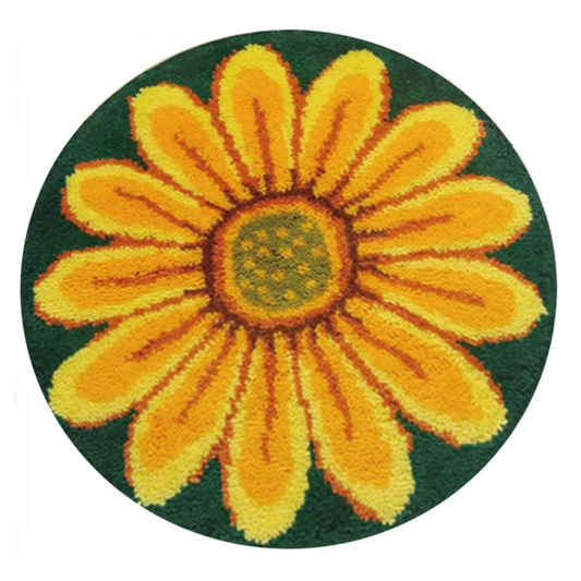 Yellow Daisy Latch Hook Rug Crocheting Knitting Kit