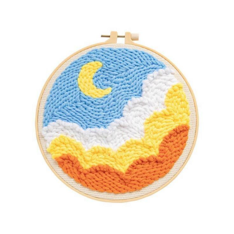 Moon And Sky Pattern Punch Needle Kit