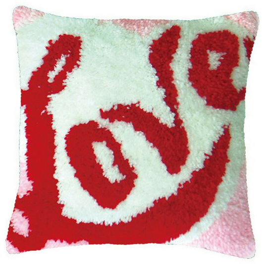 Love Latch Hook Pillow Crocheting Knitting Kit