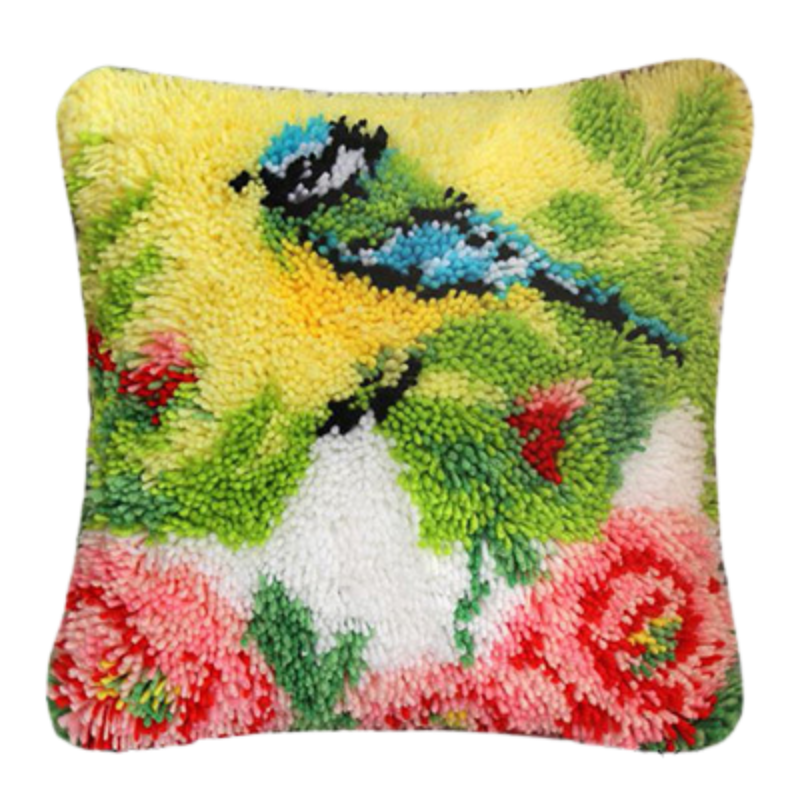 Bird In Garden Latch Hook Rug Crocheting Knitting Kit