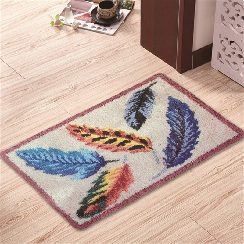 Feather Latch Hook Rug Crocheting Knitting Kit
