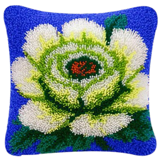 Neon Poppy Latch Hook Rug Crocheting Knitting Kit