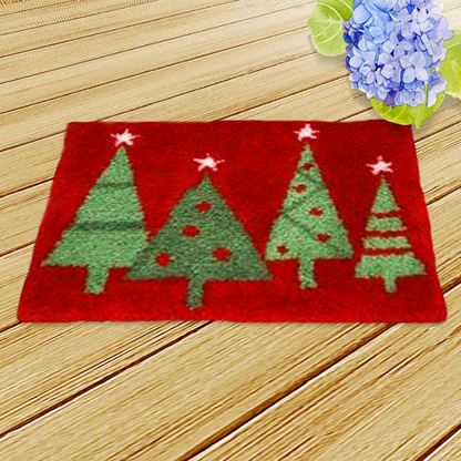 Xmas Trees Rug Crocheting Knitting Kit