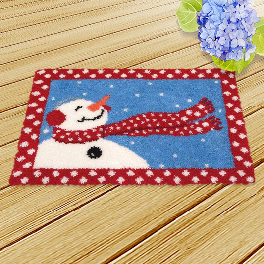 Snowman Latch Hook Rug Crocheting Knitting Kit