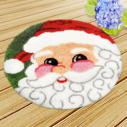 Happy Santa Latch Hook Rug Crocheting Knitting Kit