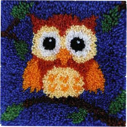 Cute Owl Latch Hook Rug Crocheting Knitting Kit