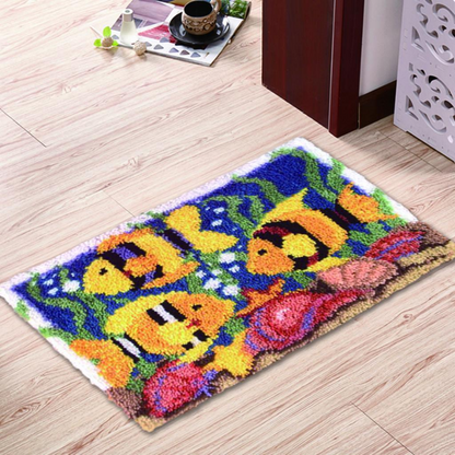 Fish Latch Hook Rug Crocheting Knitting Kit