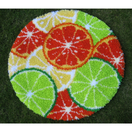 Lime Slices Latch Hook Rug Crocheting Knitting Kit