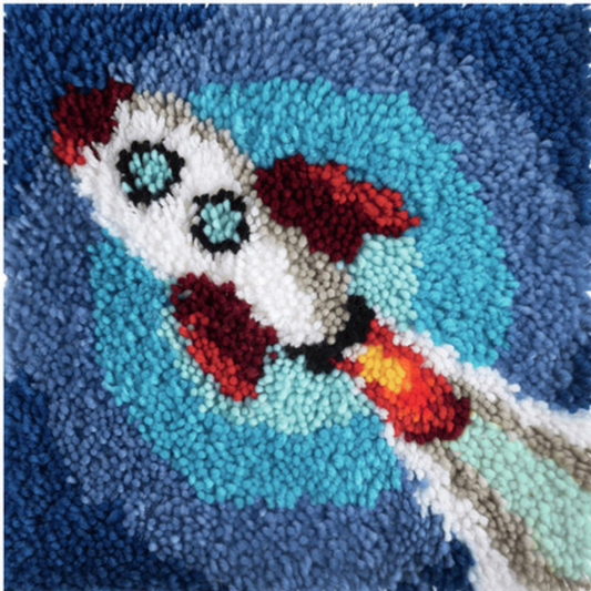 Rocket Latch Hook Rug Crocheting Knitting Kit