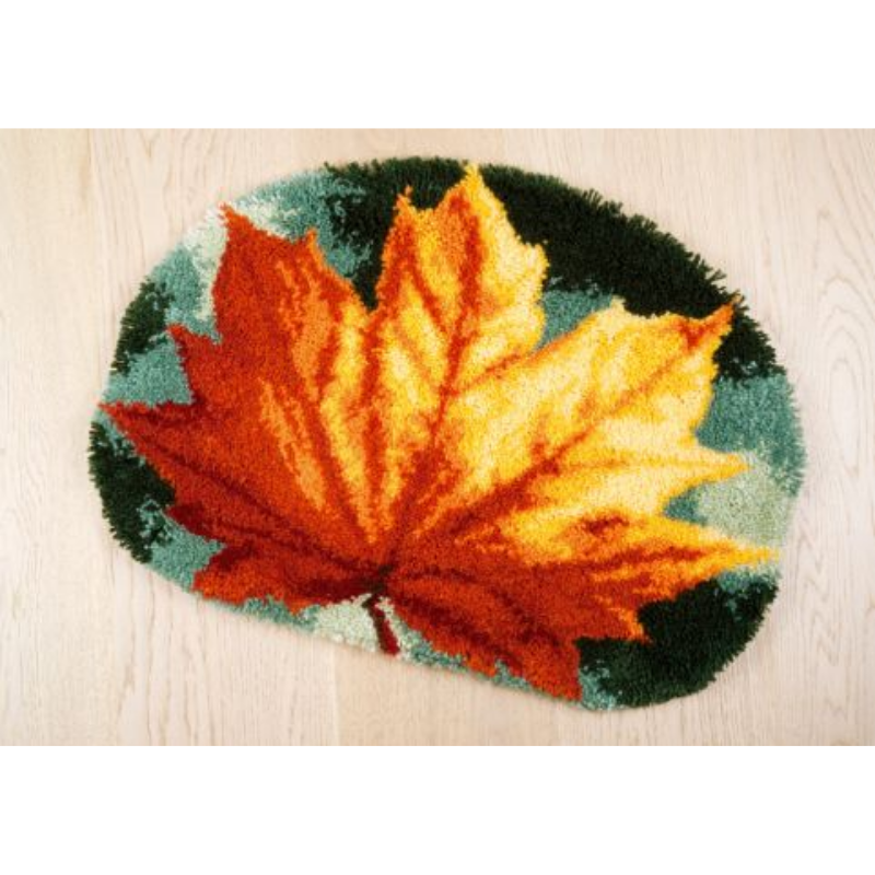 Fall Leaf Latch Hook Rug Crocheting Knitting Kit