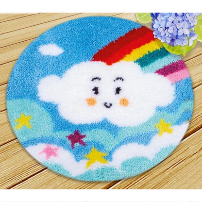 Cloud Rainbow Latch Hook Rug Crocheting Knitting Kit