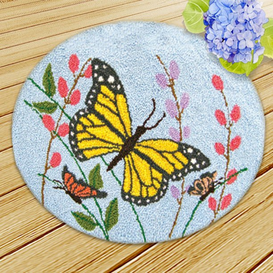 Colorful Butterflies Latch Hook Rug Crocheting Knitting Kit