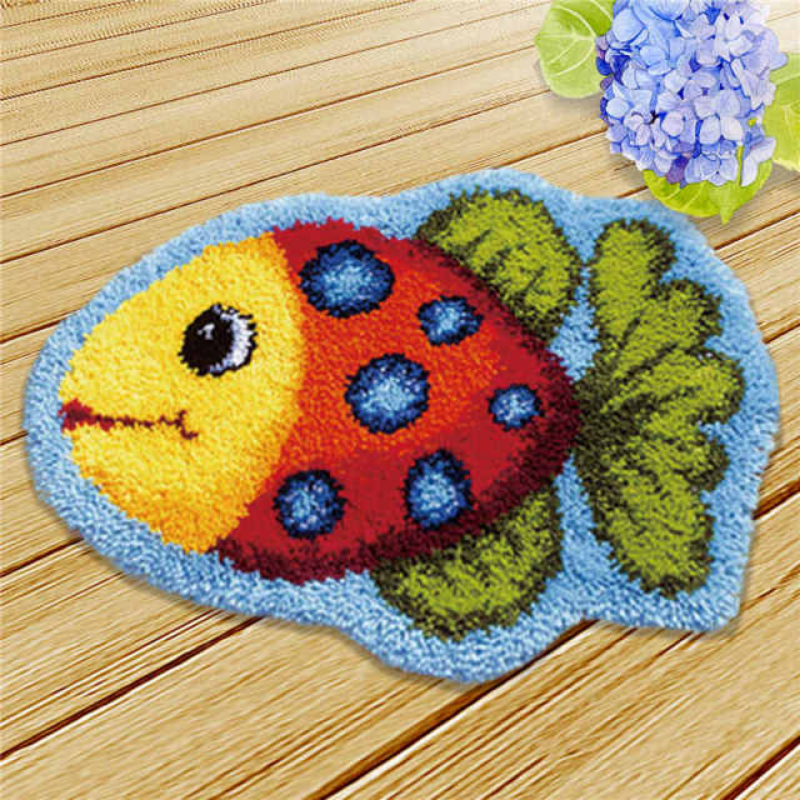 Colorful Fish Latch Hook Rug Crocheting Knitting Kit