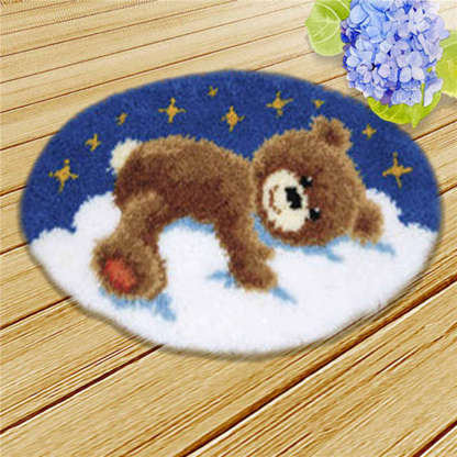 Cute Bear Latch Hook Rug Crocheting Knitting Kit