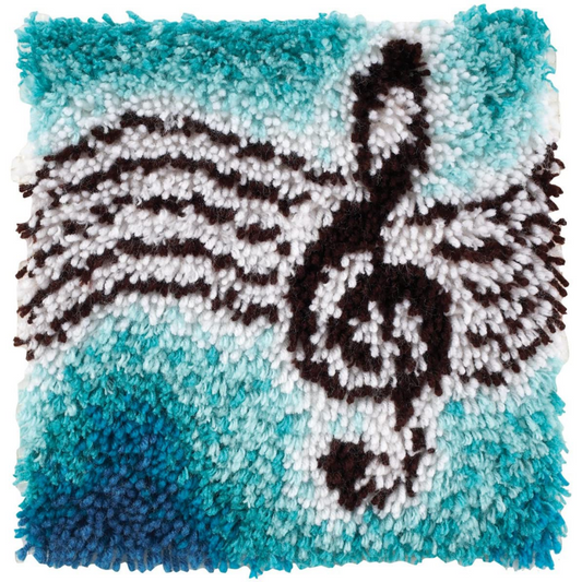 Music Note Latch Hook Rug Crocheting Knitting Kit