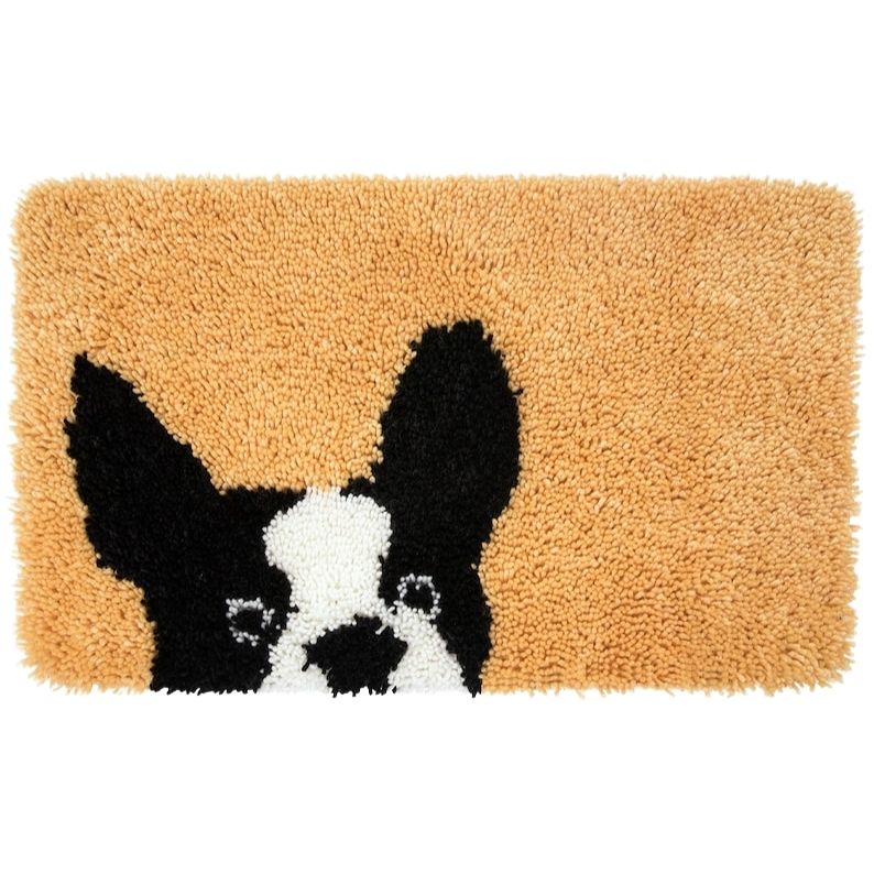 B&W Dog Latch Hook Rug Crocheting Knitting Kit