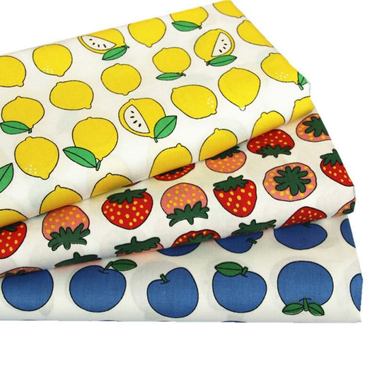 Fruits Printed Cotton Cloth For DIY Sewing & Decoration