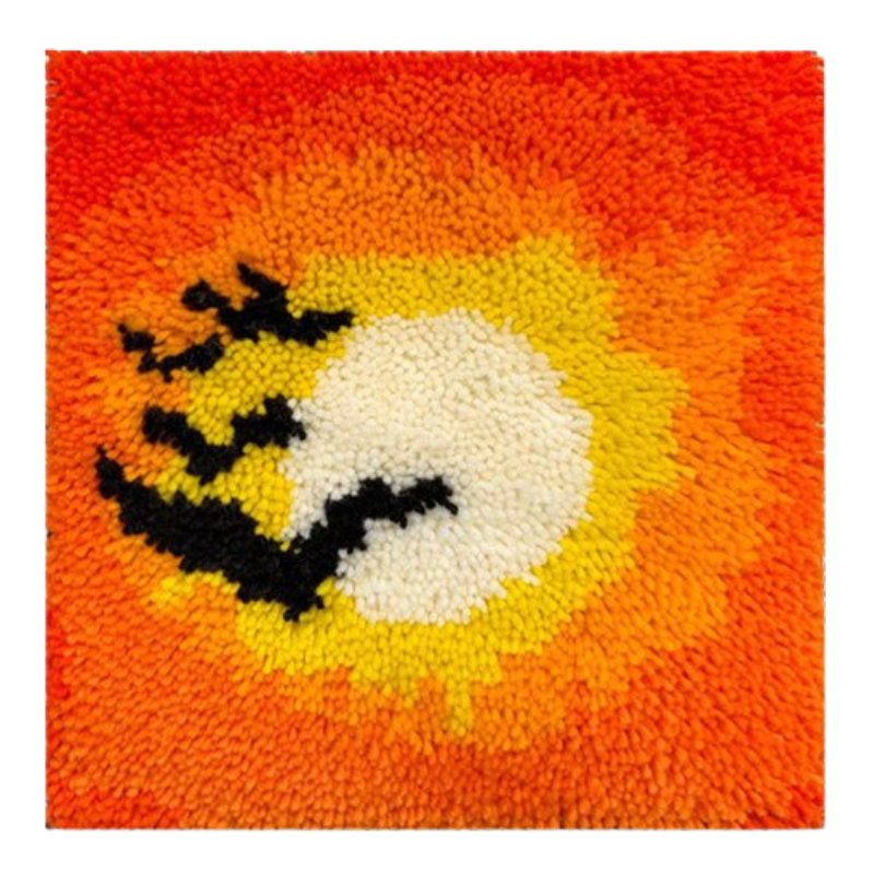 Sunset And Birds Flying Latch Hook Rug Crocheting Knitting Kit