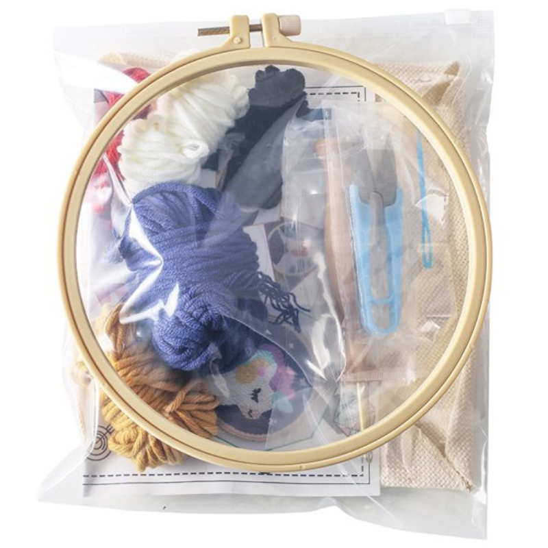 White Moon Embroidery DIY Knitting Kit