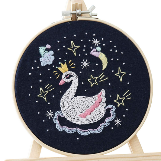 Swan Stars Embroidery DIY Knitting Kit