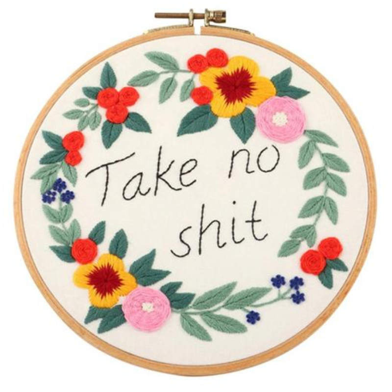 Take No Shit Embroidery DIY Knitting Kit