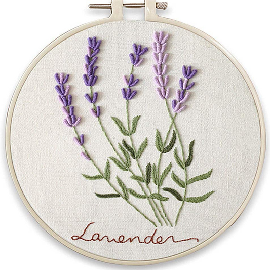 Tiny Violet Flowers Embroidery DIY Knitting Kit