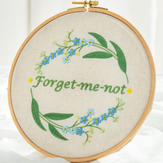 Forget Me Not Embroidery DIY Knitting Kit