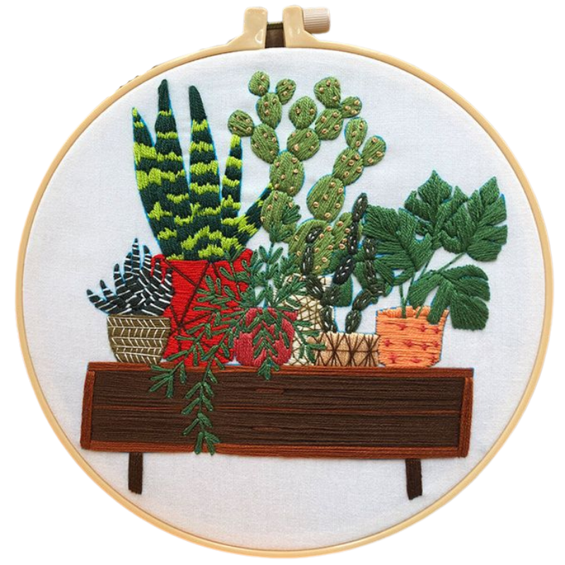 Multiple Plants Embroidery DIY Knitting Kit
