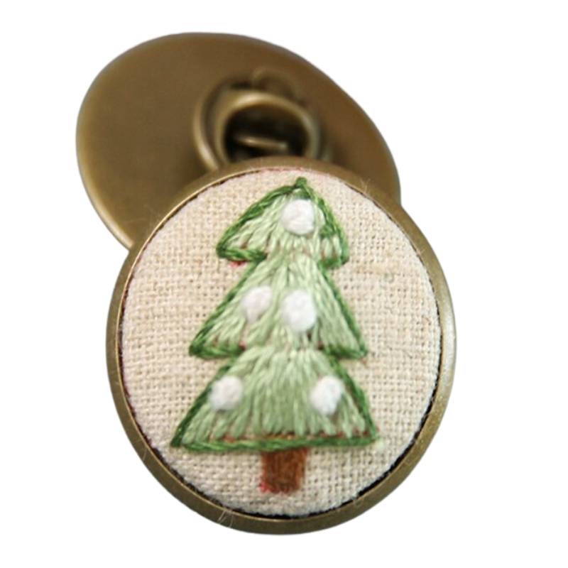 Pine Tree Embroidery Collar Badge DIY Knitting Kit