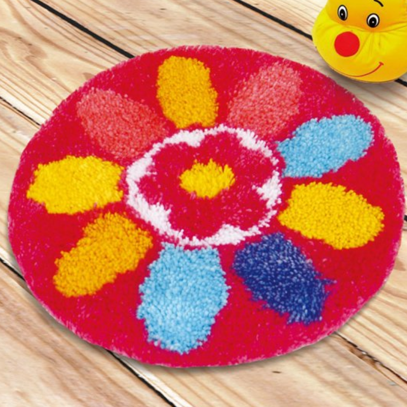 Colorful Art Flower Latch Hook Rug Crocheting Knitting Kit