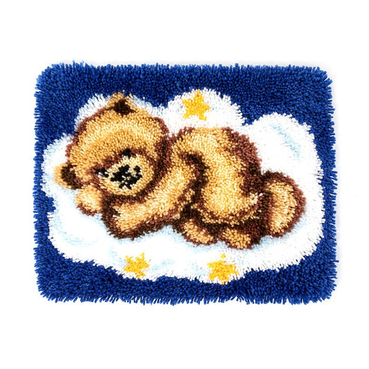 Bear on the Cloud Latch Hook Rug Crocheting Knitting Kit