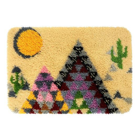 Cactus and Pyramid Latch Hook Rug Crocheting Knitting Kit