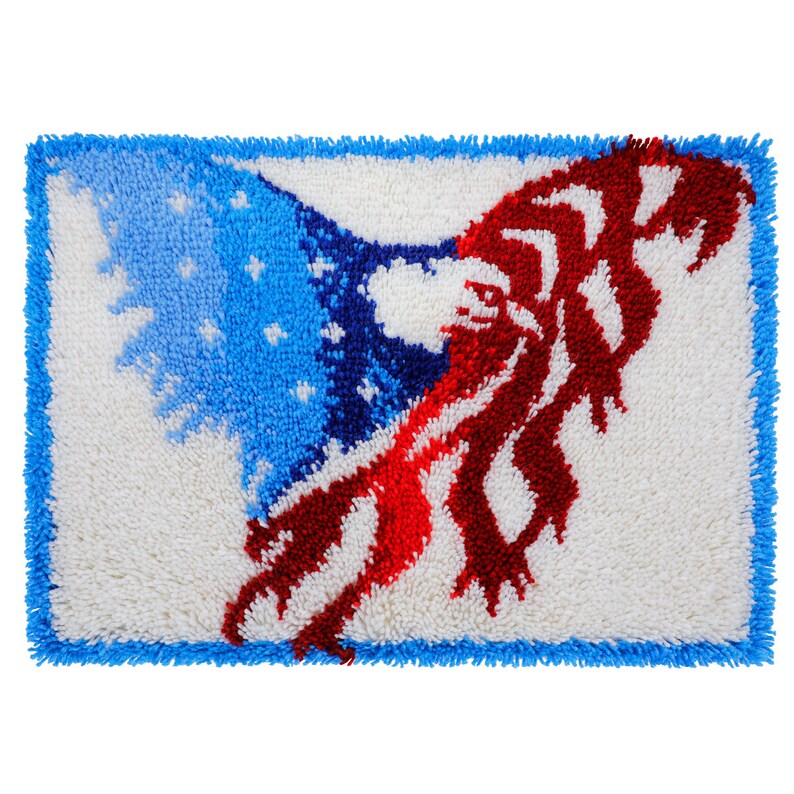 American Eagle Latch Hook Rug Crocheting Knitting Kit