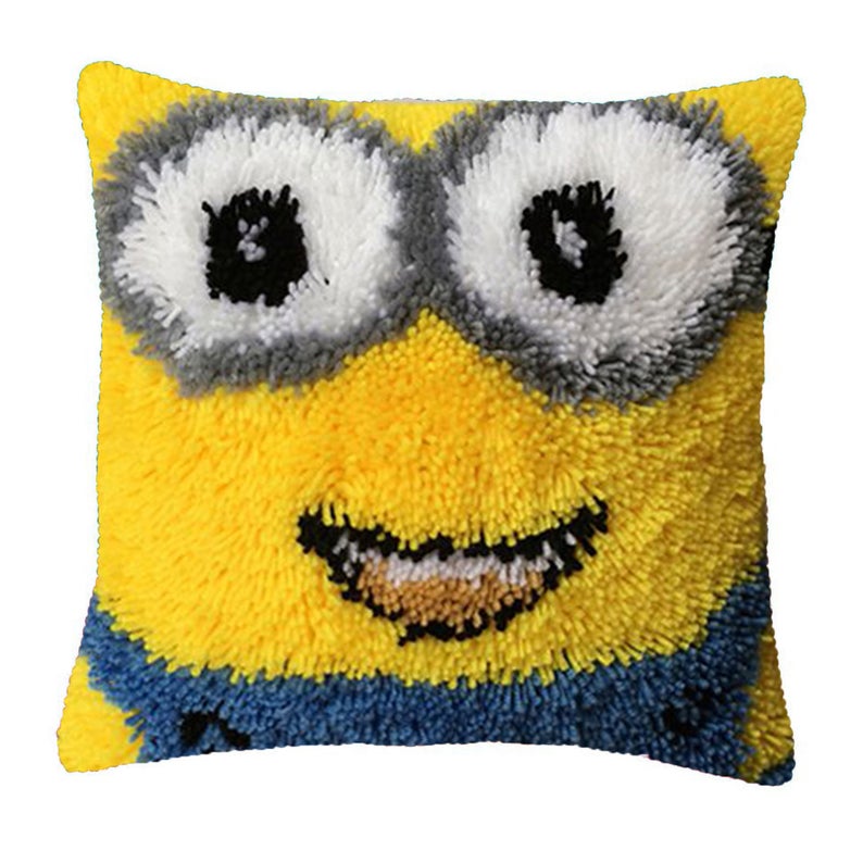 Yellow Minions Latch Hook Pillow Crocheting Kit