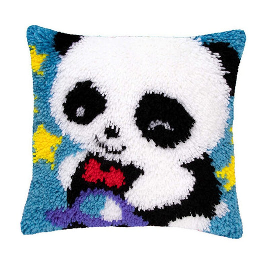 Little Panda Latch Hook Pillow Crocheting Kit