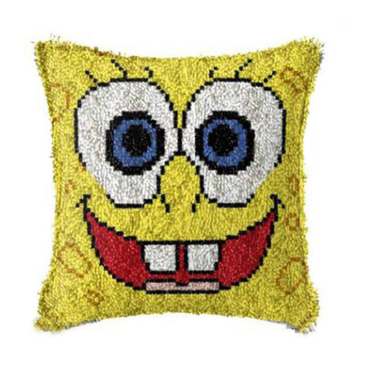 Cartoon Sponge Latch Hook Pillow Crocheting Kit