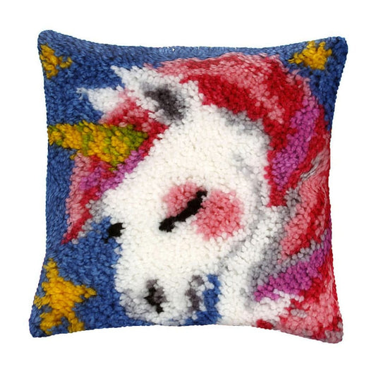 Sleepy Unicorn Latch Hook Pillow Crocheting Kit