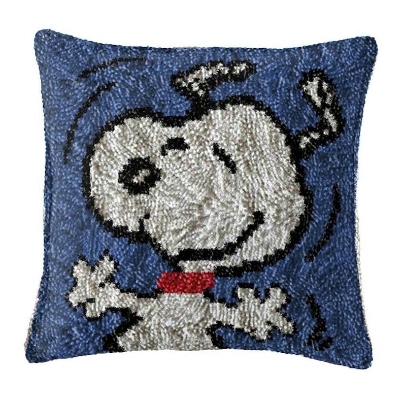 Happy Cartoon Dog Latch Hook Pillow Crocheting Kit