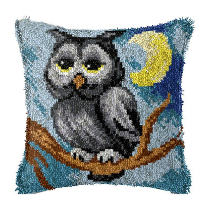 Owl with a Moon Latch Hook Pillow Crocheting Kit