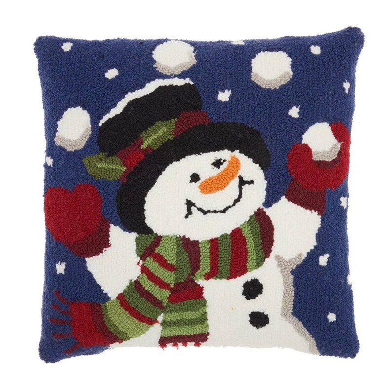 Happy Snowman Latch Hook Pillow Crocheting Kit