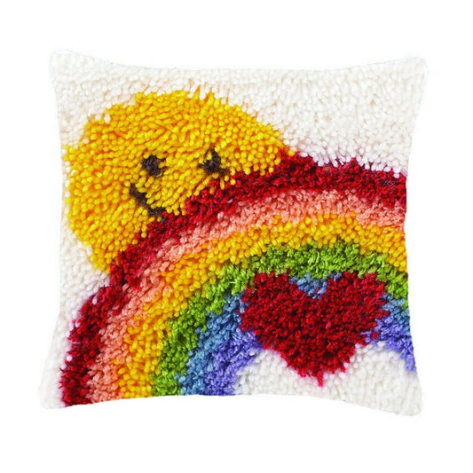 Smiley Rainbow Latch Hook Pillow Crocheting Kit