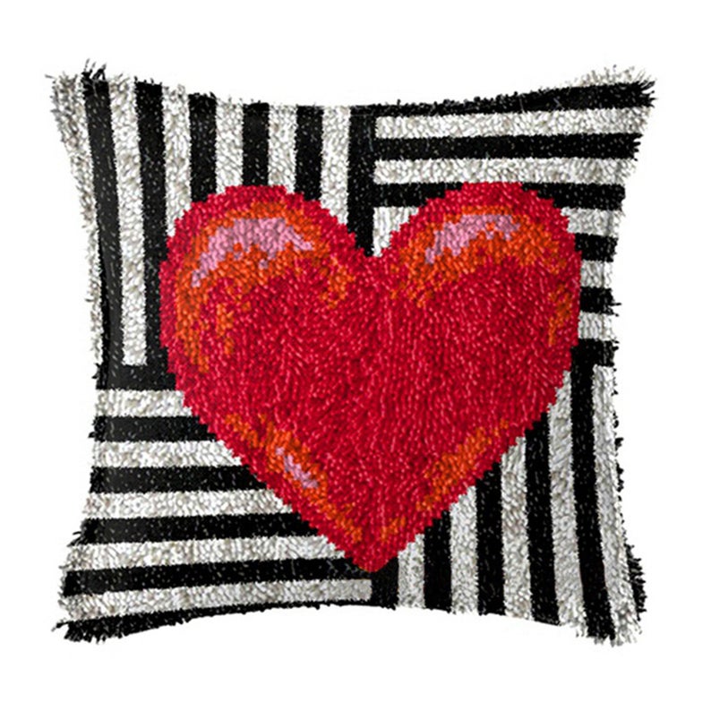 Red Heart Latch Hook Pillow Crocheting Kit